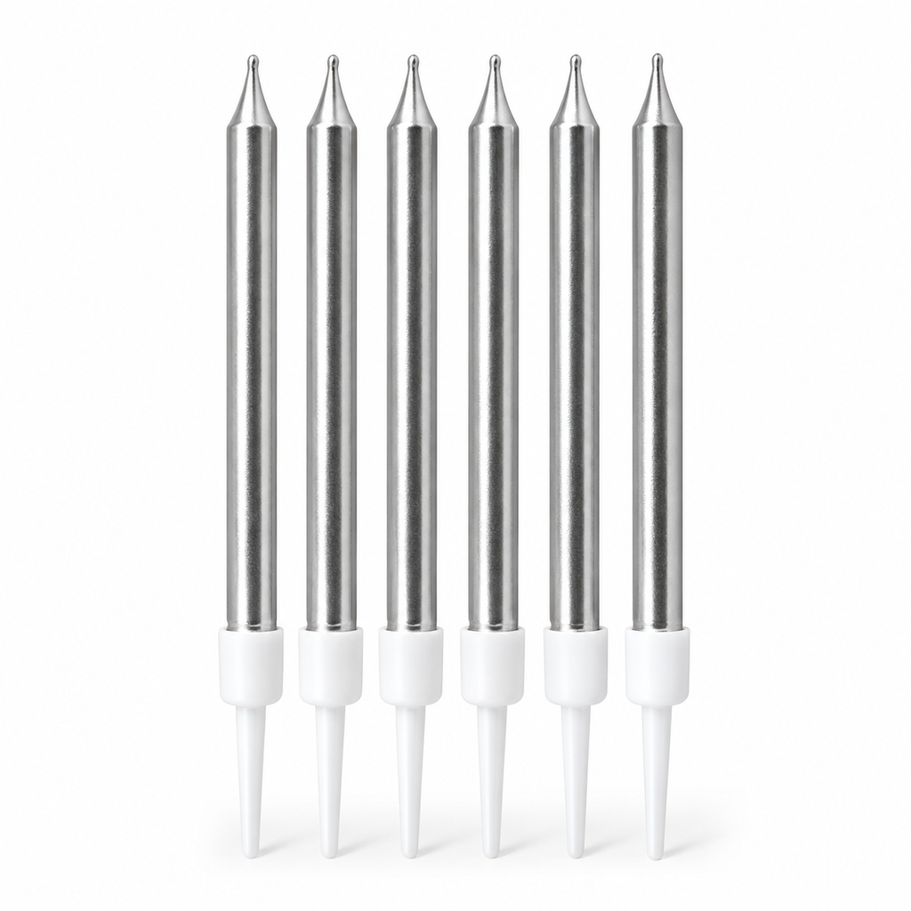 Classic Silver Birthday Candles