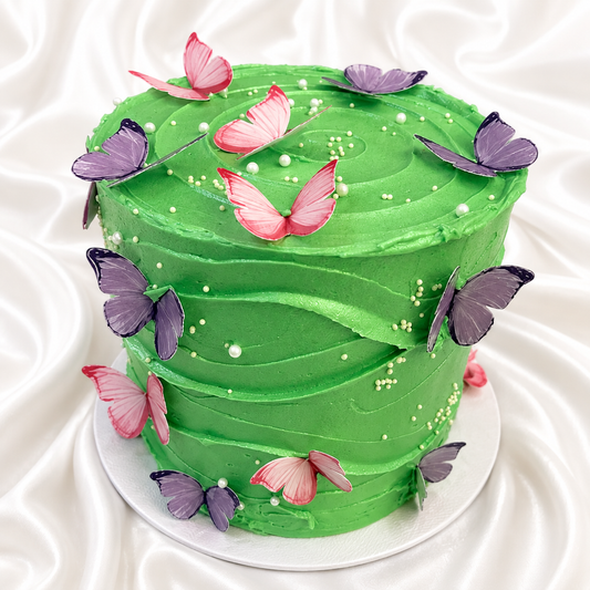 The Emerald Butterfly Waves Cake