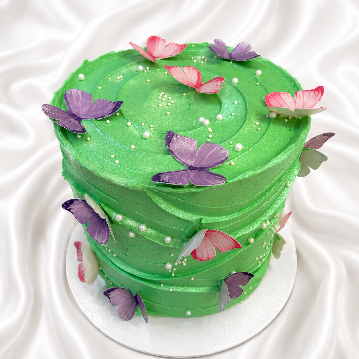 The Emerald Butterfly Waves Cake