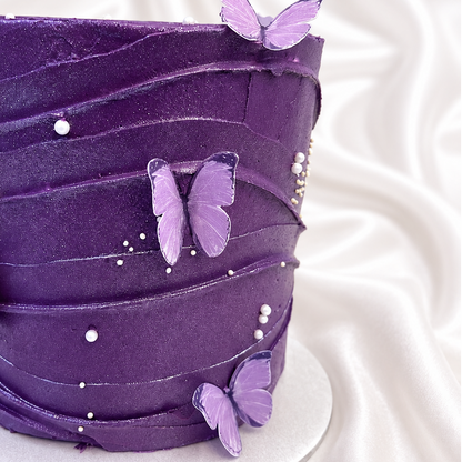 The Lavender Butterfly Waves Cake