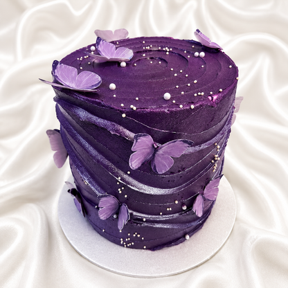 The Lavender Butterfly Waves Cake