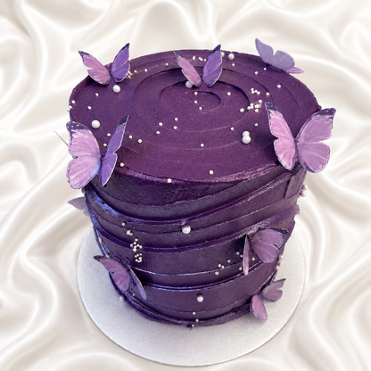 The Lavender Butterfly Waves Cake