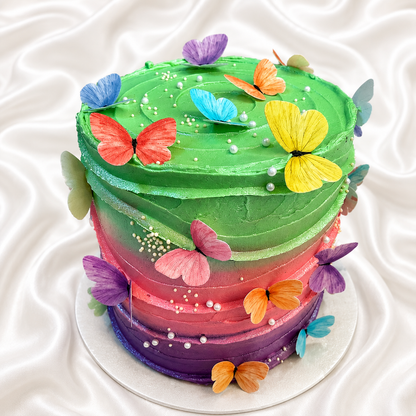 The Rainbow Butterfly Waves Cake