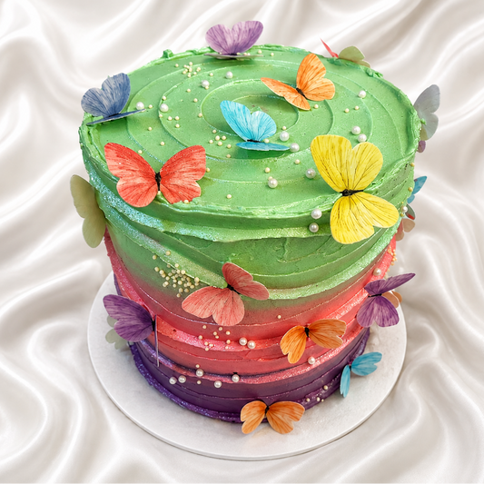 The Rainbow Butterfly Waves Cake