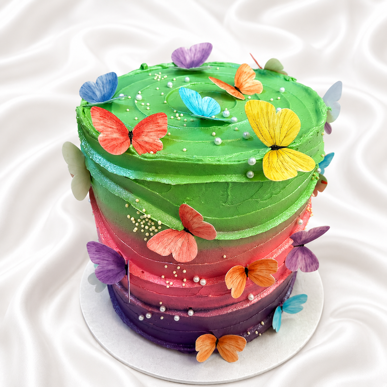 The Rainbow Butterfly Waves Cake