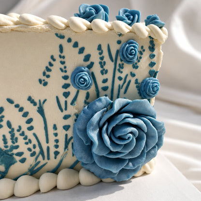 The Something Blue Floral Cake