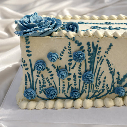 The Something Blue Floral Cake