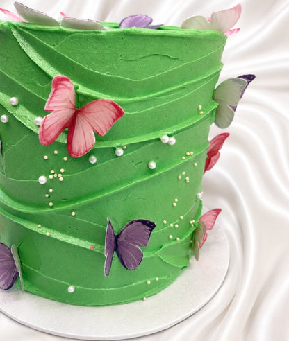 The Emerald Butterfly Waves Cake