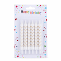 White Candle Set with Gold Lines
