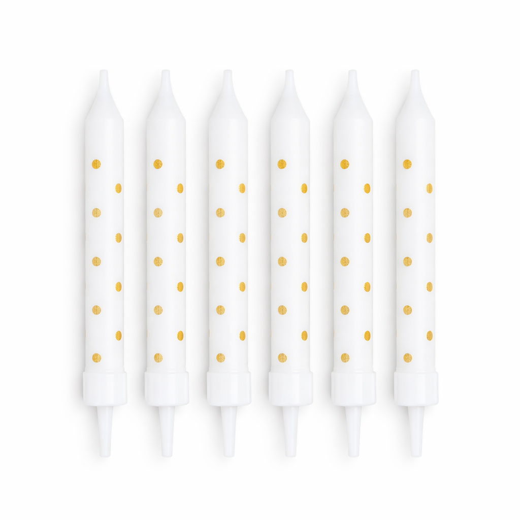 White Gold Dot Candles