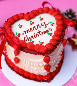 Vintage Christmas Bow Cake!