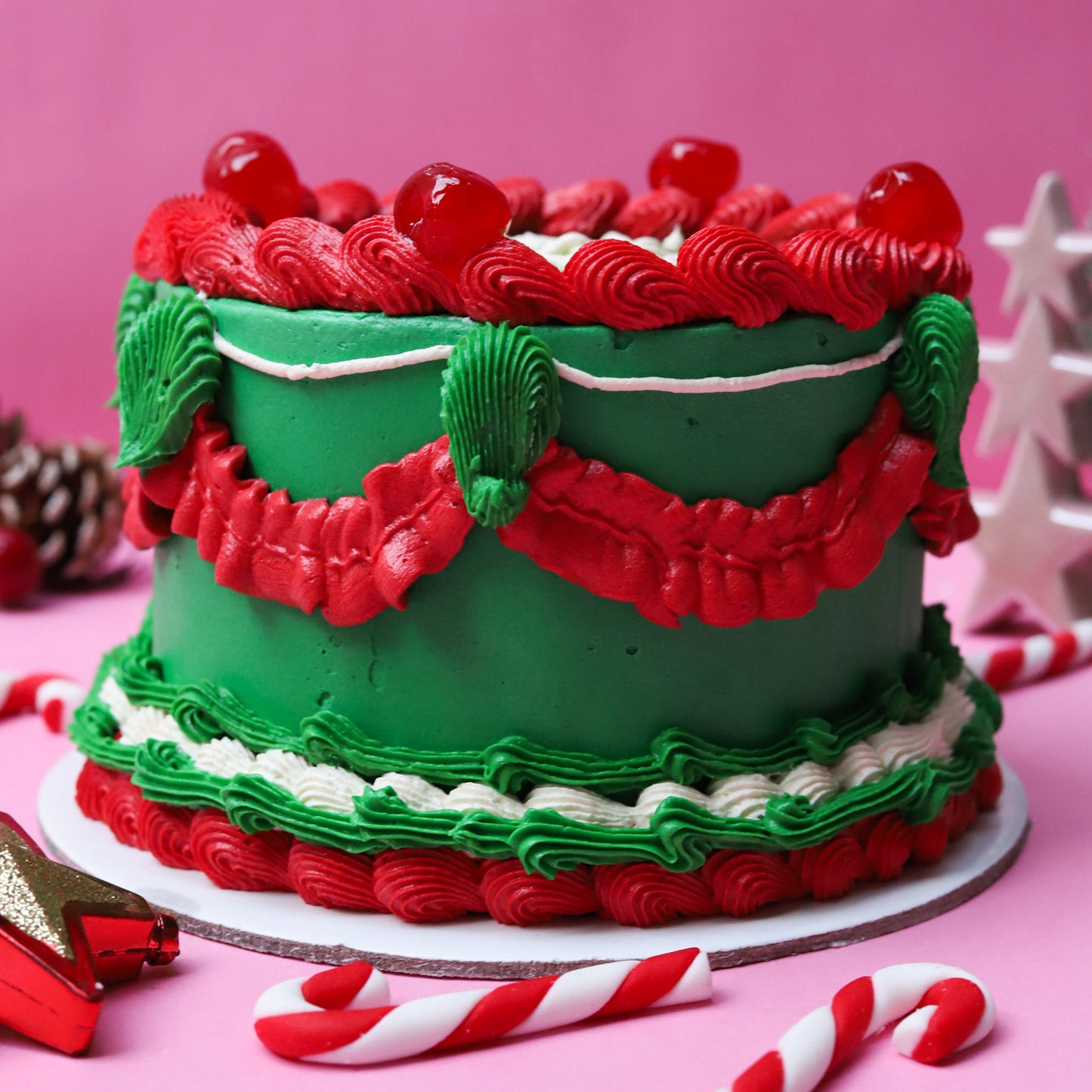 Vintage Green Christmas Cake!