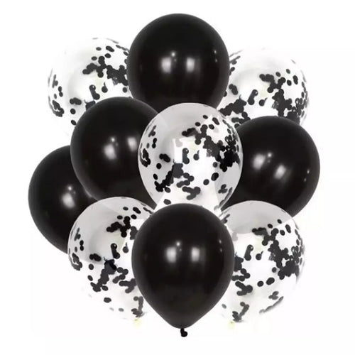 Black Confetti Balloon Kit