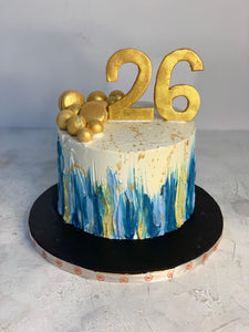 Golden Blues Number Cake - Nino’s Bakery