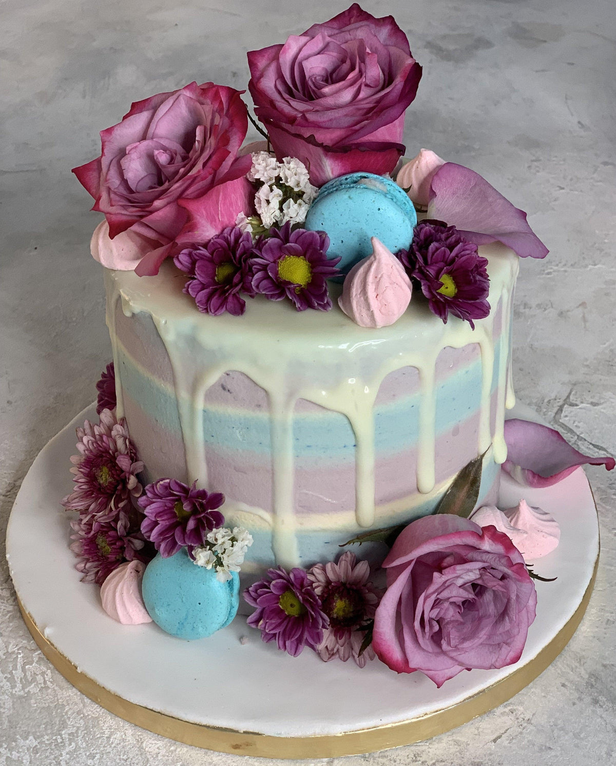 Floral Drip Cake - Nino’s Bakery