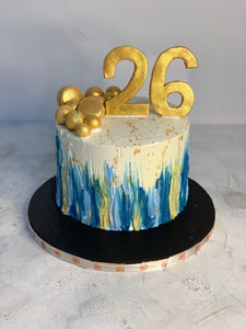 Golden Blues Number Cake - Nino’s Bakery