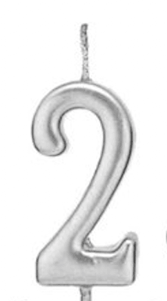 Silver Numbers Candles - Nino’s Bakery