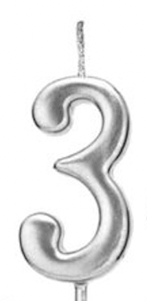 Silver Numbers Candles - Nino’s Bakery