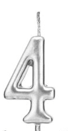 Silver Numbers Candles - Nino’s Bakery