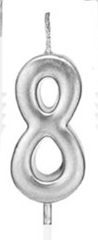 Silver Numbers Candles - Nino’s Bakery