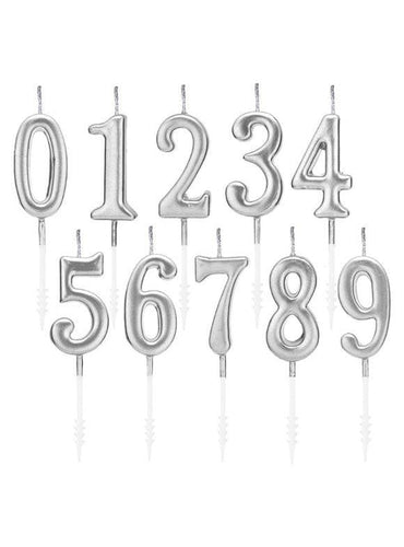Silver Numbers Candles - Nino’s Bakery