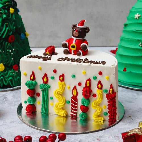 Santa Teddy Half Cake! - Nino’s Bakery