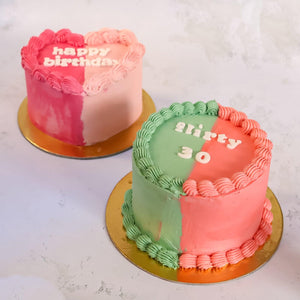 Heart Color Block Cake! - Nino’s Bakery